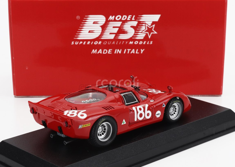 Best-model Alfa romeo 33.2 Team Autodelta Spa N 180 Targa Florio 1968 Ignazio Ginti - Nanni Galli 1:43 Red