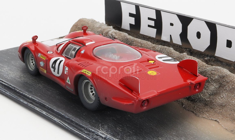 Best-model Alfa romeo Diorama - 33/2 Long Tail Team Autodelta N 41 24h Le Mans 1968 Nino Vaccarella 1:43 Červená Bílá