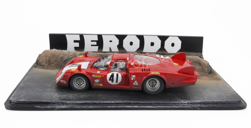 Best-model Alfa romeo Diorama - 33/2 Long Tail Team Autodelta N 41 24h Le Mans 1968 Nino Vaccarella 1:43 Červená Bílá