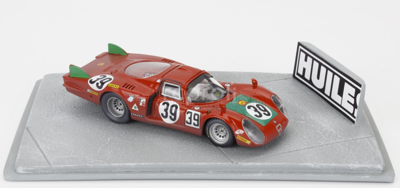 Best-model Alfa romeo Diorama T33.2 Team Autodelta Spa N 39 24h Le Mans 1968 Ignazio Giunti - Giovanni Galli 1:43 Red