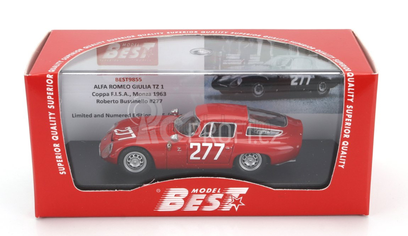 Best-model Alfa romeo Giulia Tz Coupe N 277 Coppa F.i.s.a. Monza 1963 Roberto Bussinello 1:43 Red