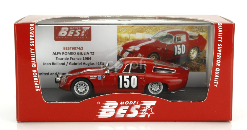 Best-model Alfa romeo Giulia Tz N 150 Tour De France 1964 Jean Rolland - Gabriel Augias 1:43 Red