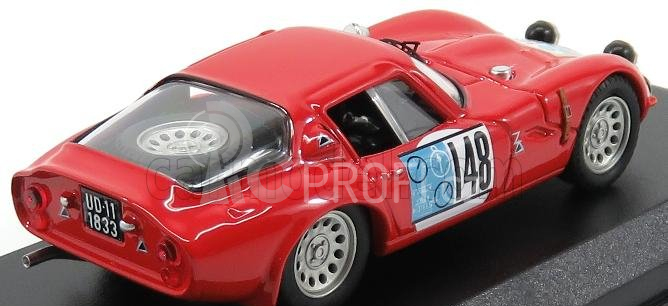 Best-model Alfa romeo Tz2 N 148 Rally Pergusa Jolly Hotel 1965 De Adamich - Lini 1:43 Red