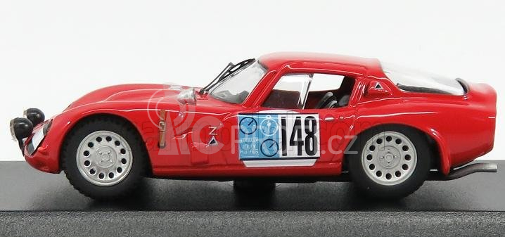 Best-model Alfa romeo Tz2 N 148 Rally Pergusa Jolly Hotel 1965 De Adamich - Lini 1:43 Red
