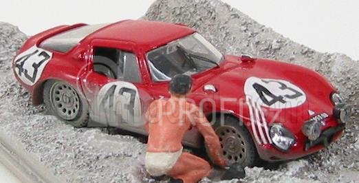 Best-model Alfa romeo Tz2 N 43 24h Le Mans 1965 (with Figure) Zeccoli - Rosinski 1:43 Red