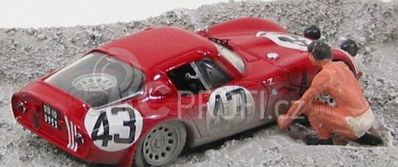 Best-model Alfa romeo Tz2 N 43 24h Le Mans 1965 (with Figure) Zeccoli - Rosinski 1:43 Red