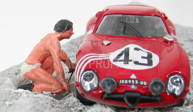 Best-model Alfa romeo Tz2 N 43 24h Le Mans 1965 (with Figure) Zeccoli - Rosinski 1:43 Red