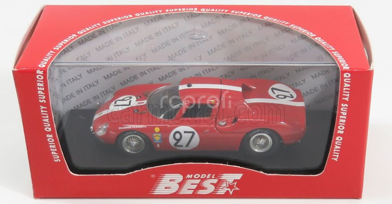 Best-model Ferrari 250lm 3.3l V12 Ch.s N6119 Team Scuderia Filipinetti N 27 6th Le Mans 1965 Dieter Spoerry - Armand Boller 1:43 Červená Bílá