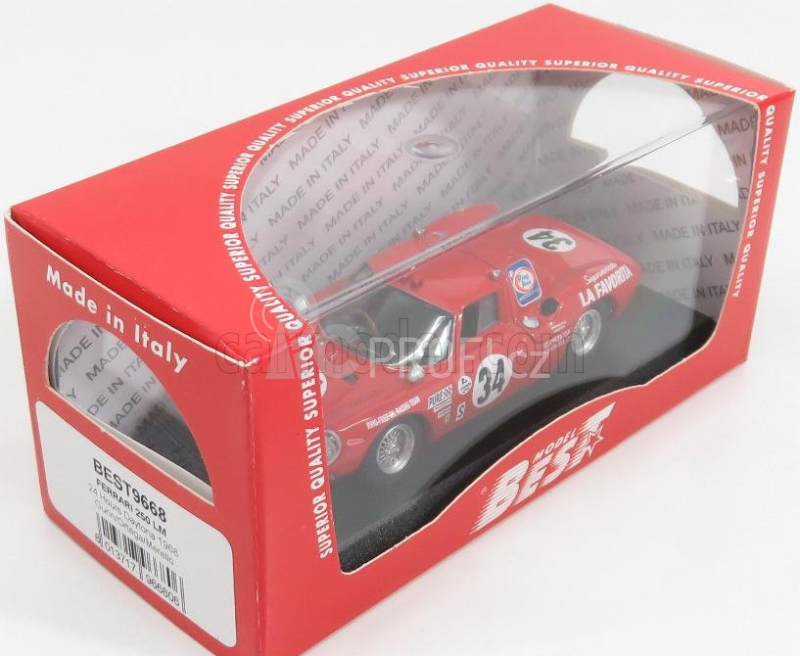 Best-model Ferrari 250lm N 34 Winner Class 24h Daytona 1968 Gunn - Ortega - Merello 1:43 Red