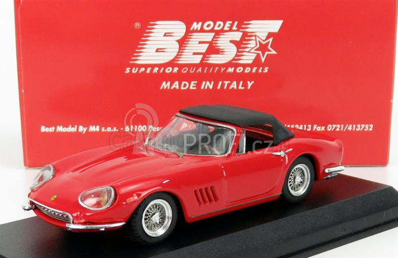 Best-model Ferrari 275 Gtb/4 Nart Spider Closed 1967 1:43 Červená Černá