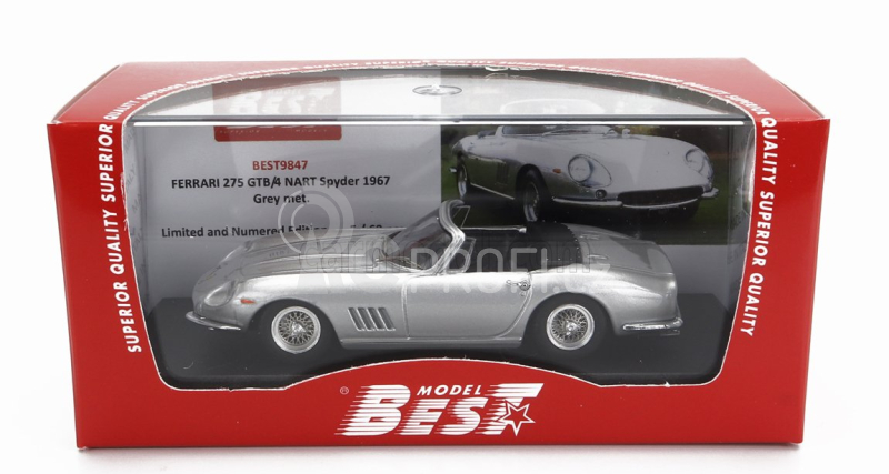 Best-model Ferrari 275 Gtb/4 Spider 1967 1:43 Silver