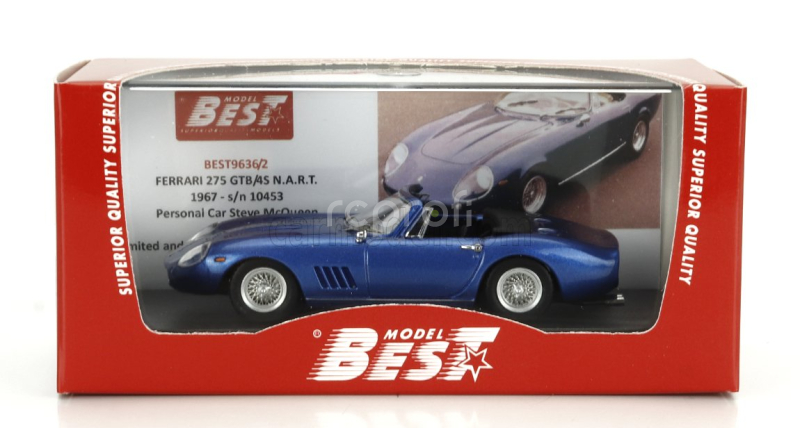 Best-model Ferrari 275 Gtb/4s S/n.10453 Nart Spider Open 1967 - Personal Car Steve Mcqueen 1:43 Blue Met