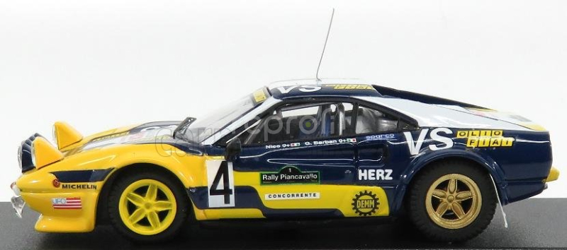 Best-model Ferrari 308 Gtb Gr.4 N 4 Winner Rally Piancavallo 1980 Nico - Giorgio Barban 1:43 Žlutá Modrá