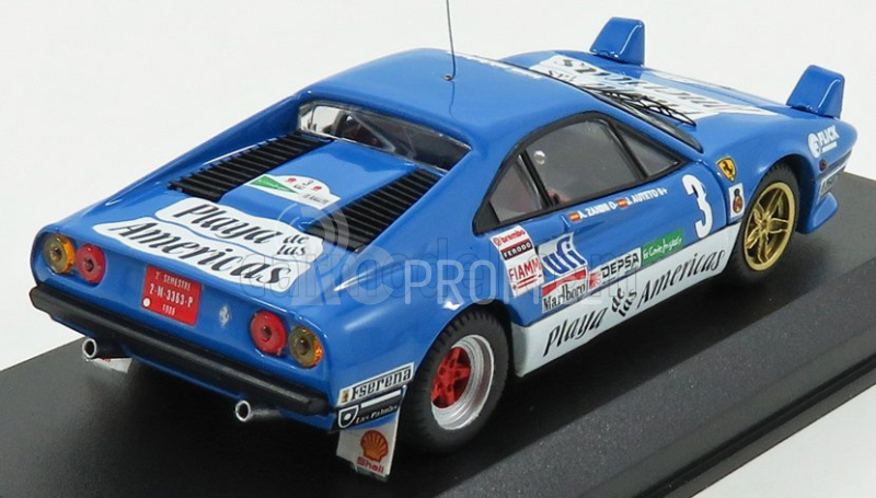 Best-model Ferrari 308 Gtb N 3 Rally El Corte Ingles 1985 A.zanini 1:43 Světle Modrá Bílá