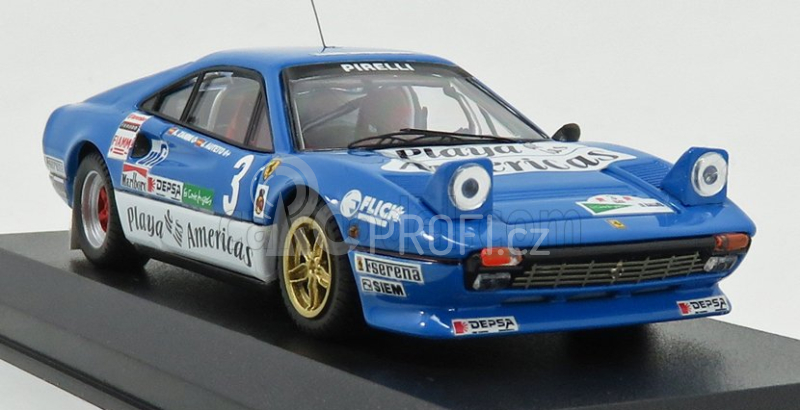 Best-model Ferrari 308 Gtb N 3 Rally El Corte Ingles 1985 A.zanini 1:43 Světle Modrá Bílá