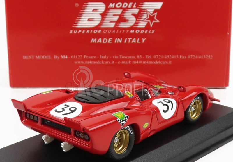 Best-model Ferrari 312p 3.0l V12 Coupe Team N.a.r.t N 39 1:43, červená