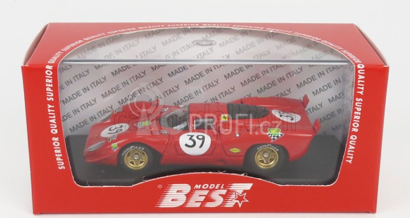 Best-model Ferrari 312p 3.0l V12 Coupe Team N.a.r.t N 39 1:43, červená