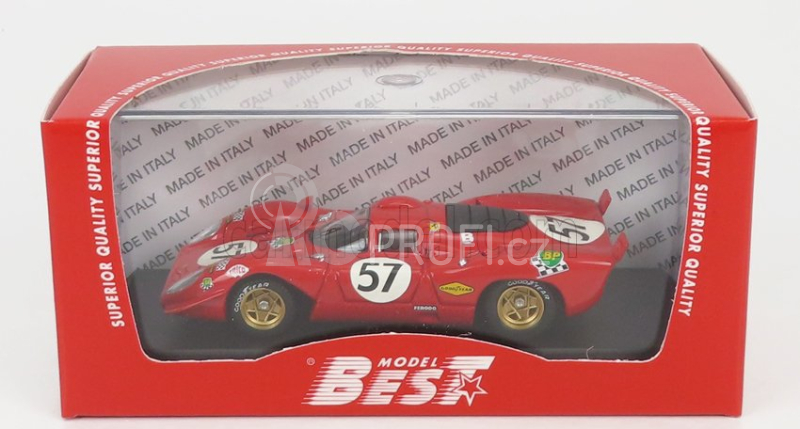 Best-model Ferrari 312p 3.0l V12 Coupe Team N.a.r.t N 57 1:43, červená