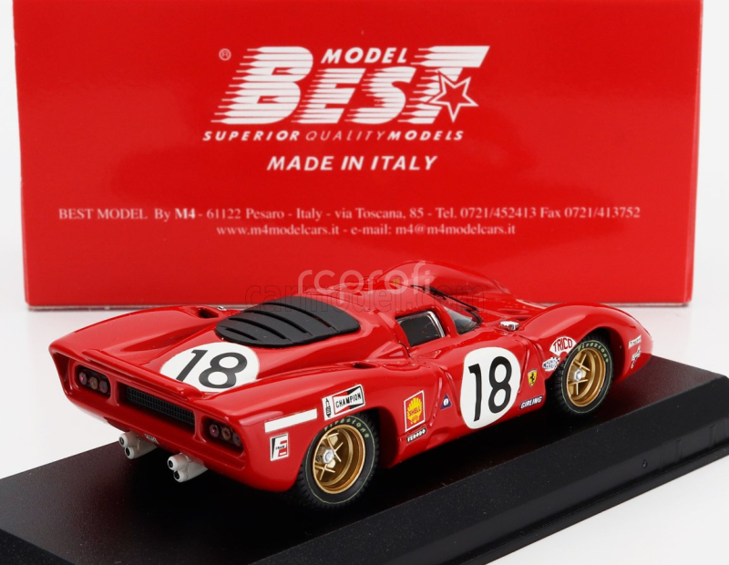 Best-model Ferrari 312p 3.0l V12 Coupe Team Sefac N 18 24h Le Mans 1969 Pedro Rodriguez – David Piper 1:43 Red