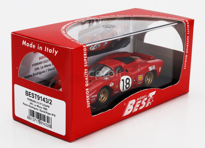 Best-model Ferrari 312p 3.0l V12 Coupe Team Sefac N 18 24h Le Mans 1969 Pedro Rodriguez – David Piper 1:43 Red