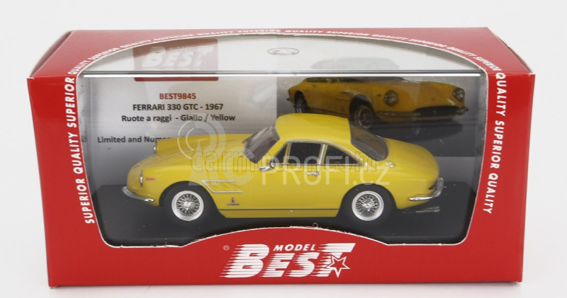 Best-model Ferrari 330 Gtc Coupe 1967 - Spoked Rims - Cerchio A Raggio 1:43 Žlutá
