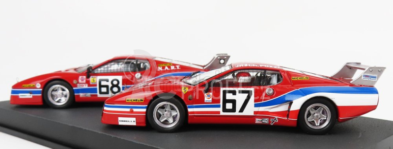 Best-model Ferrari Set 2x 512bb Lm Team Jms Pozzi Racing N 67 N 68 1:43, červená