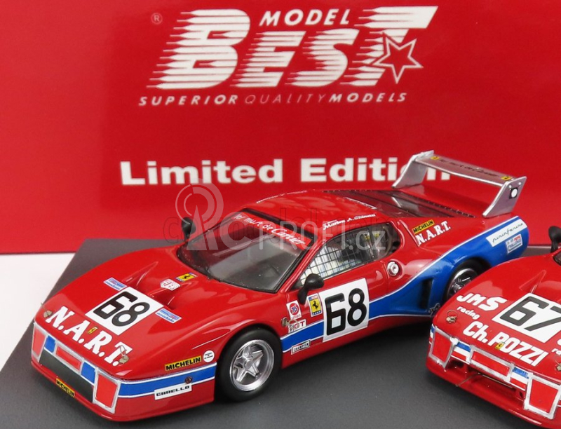 Best-model Ferrari Set 2x 512bb Lm Team Jms Pozzi Racing N 67 N 68 1:43, červená