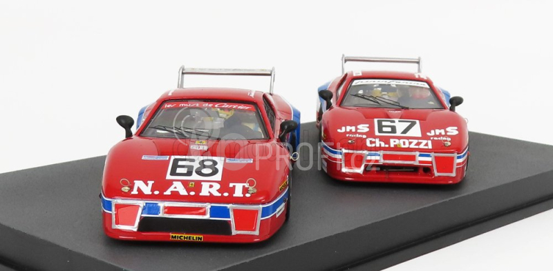 Best-model Ferrari Set 2x 512bb Lm Team Jms Pozzi Racing N 67 N 68 1:43, červená