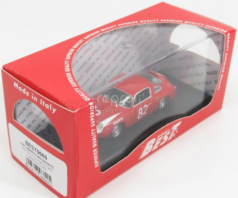 Best-model Fiat 850 Abarth Zagato N 82 Winner 500km Nurburgring 1960 Castellina - Vinatier 1:43 Červená Bílá
