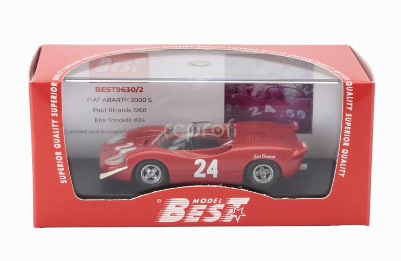 Best-model Fiat Abarth 2000s N 24 Paul Ricards 1968 Eris Tondelli 1:43 Red