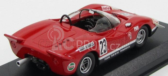 Best-model Fiat Abarth 2000s Spider Team Radio Veronica N 23 Silverstone 1969 E.swart 1:43 Red