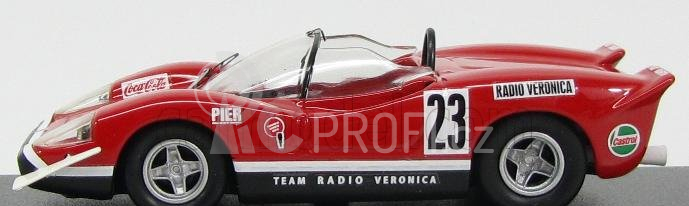 Best-model Fiat Abarth 2000s Spider Team Radio Veronica N 23 Silverstone 1969 E.swart 1:43 Red