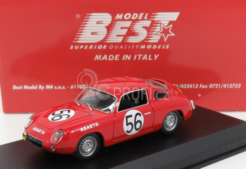 Best-model Fiat Abarth 700s N 56 24h Le Mans 1961 Bassi - Rigamonti 1:43 Red
