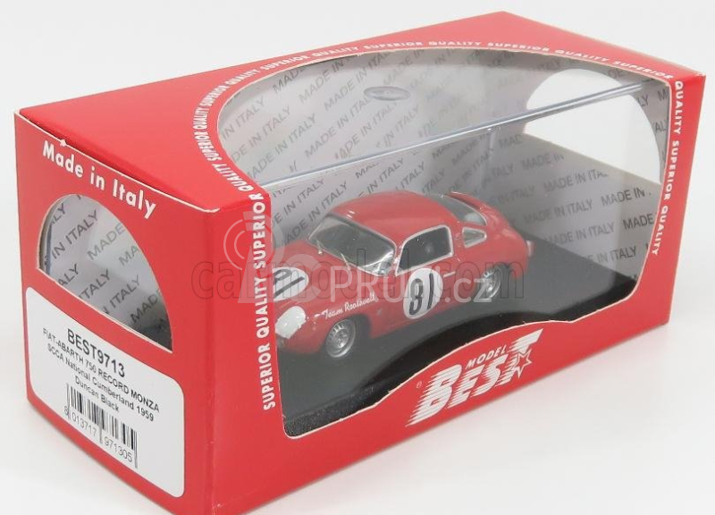 Best-model Fiat Abarth 750 N 81 Record Monza Scca National Cumberland 1959 Duncan 1:43 Red