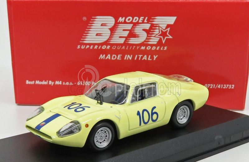 Best-model Fiat Abarth Ot1300 N 106 Targa Florio 1968 Virgilio - Panepinto 1:43 Žlutá