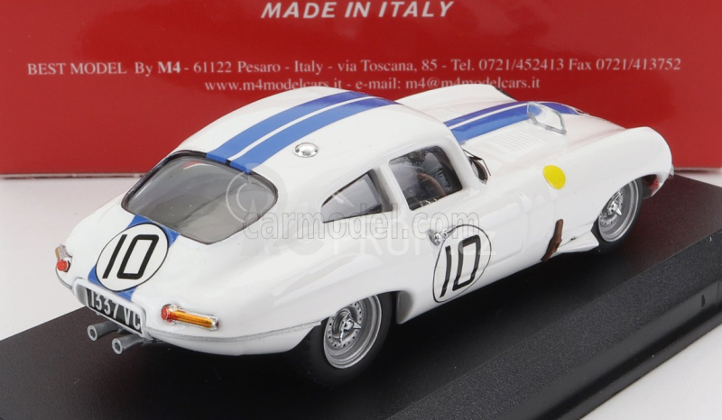 Best-model Jaguar E-type 3.8l S6 Coupe Team Briggs Cunningham N 10 1:43, bílá