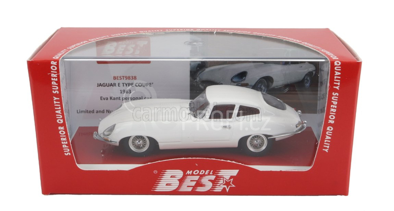 Best-model Jaguar E-type Coupe 1963 - Personal Car Eva Kant 1:43 Bílá