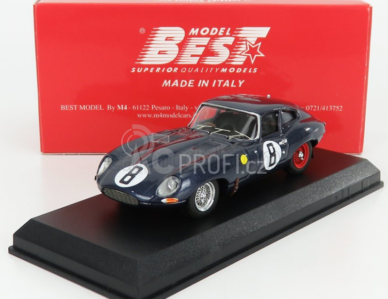 Best-model Jaguar E-type Coupe 3.8l S6 Team M.charles N 8 1:43, modrá