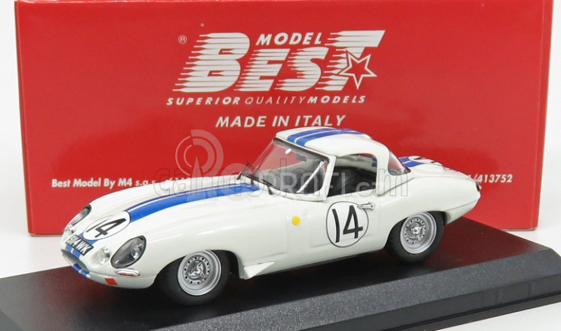 Best-model Jaguar E-type N 14 24h Le Mans 1963 Hansgen - Pabst 1:43 Bílá Modrá