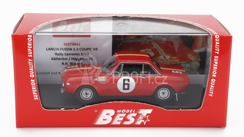 Best-model Lancia Fulvia 1.3 Coupe Hf N 6 Winner Rally Sanremo 1969 H.kallstrom - G.haggbon 1:43 Red