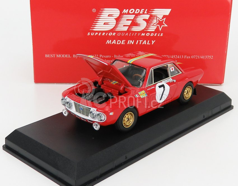 Best-model Lancia Fulvia Hf 1.3 Coupe N 7 1:43, červená
