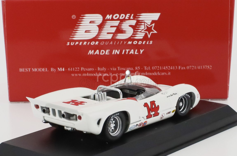 Best-model Lola T70 Mkiii Spider N 14 Laguna Seca 1967 Bud Morley 1:43 Bílá Červená