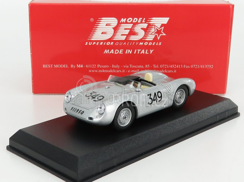 Best-model Porsche 1500 Rs Spider N 349 Mille Miglia 1957 U.maglioli 1:43 Silver