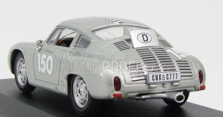 Best-model Porsche 1600gs Abarth Coupe N 150 Hockenheim 1961 F.hahnl 1:43 Silver