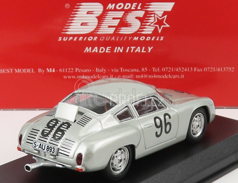 Best-model Porsche 356 Carrera Abarth N 96 Targa Florio 1961 Linge - Von Hanstein 1:43 Silver