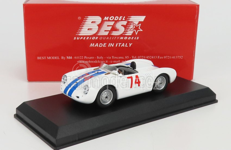 Best-model Porsche 550 Rs Spider N 74 Nassau Memorial Trophy Race 1958 D.sesslar 1:43 Bílá Modrá