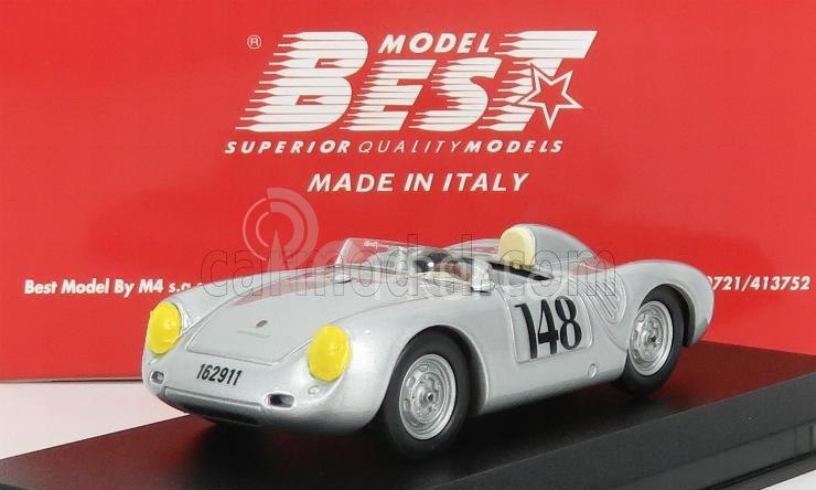 Best-model Porsche 550rs N 148 2nd Aosta- Gran San Bernardo 1957 Wolfgang Von Trips 1:43 Silver