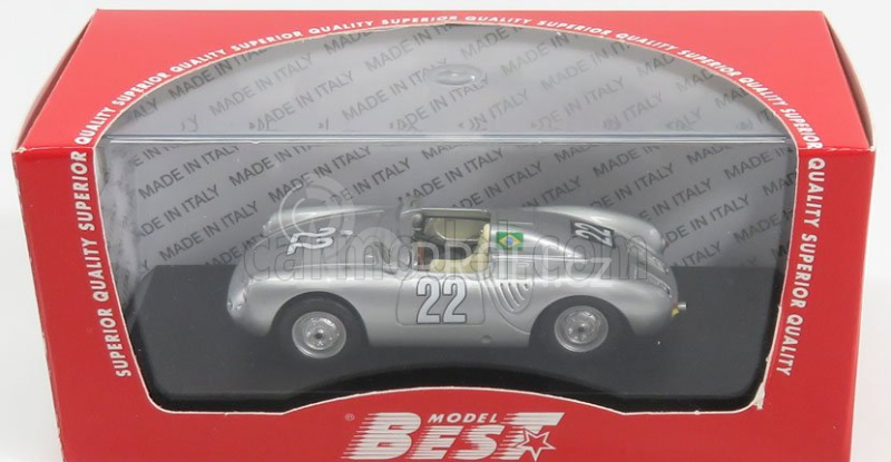 Best-model Porsche 550rs N 22 Winner 10h Messina 1958 Heinz - Strahle 1:43 Silver