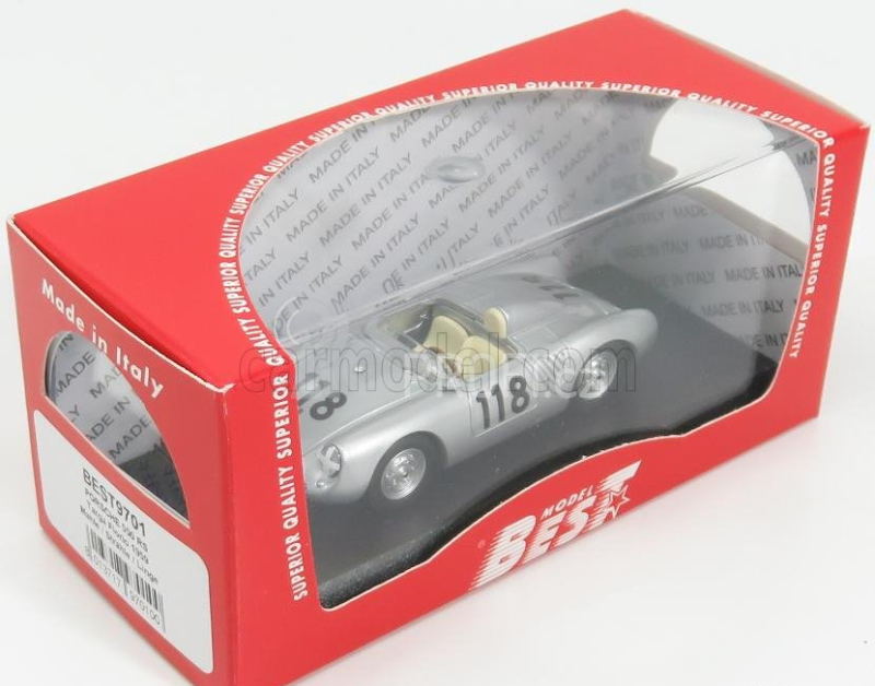 Best-model Porsche 550rs Spider N 118 2nd Targa Florio 1959 1:43 Silver