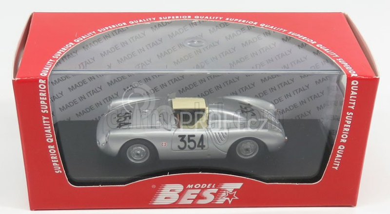 Best-model Porsche 550rs Spider N 354 Mille Miglia 1957 Heinz Schiller 1:43 Silver